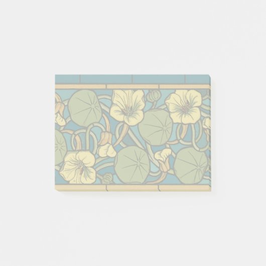 Post-it® Bleu jaune Nasturtium Fleur Nouveau Motif (Devant)