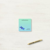 Post-it® Bleu libellule Inspiration Bleu Vert Nature (Sur un bureau)