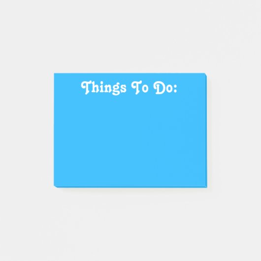 Post-it® Bleu lumineux fait sur commande blanc des textes | (Devant)