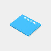 Post-it® Bleu lumineux fait sur commande blanc des textes | (Incliné)