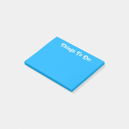 Post-it® Bleu lumineux fait sur commande blanc des textes | (Incliné)