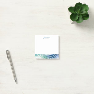 Post-it® Bleu marin bohème et vagues Turquoises