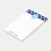 Post-it® Bleu Marine Blanc Marocain #5 Bleu Ciel Monogramme (Incliné)