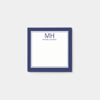 Bleu marine Blanc Monogrammé Hommes