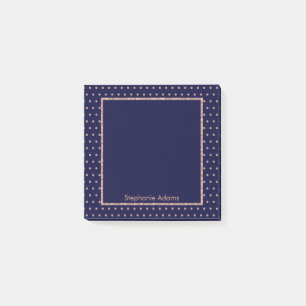 Post-it® Bleu marine et motif de point texturisé de polka