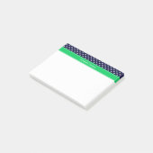 Post-it® Bleu Marine Points Blancs Vert Emeraude Monogramme (Incliné)