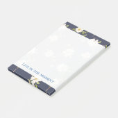 Post-it® Bleu Nuit Blanc Floral Romantique (Incliné)