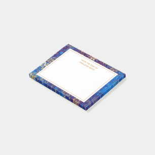 Post-it® Bleu Nuit Élégant Or Damassé De Bureau De
