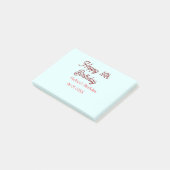 Post-it® Bleu pastel rouge joyeux 16e anniversaire nom date (Incliné)