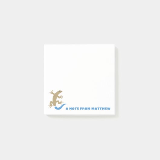 Post-it® Bleu Queue Skink personnalisé Post-it Notes Pad (Devant)