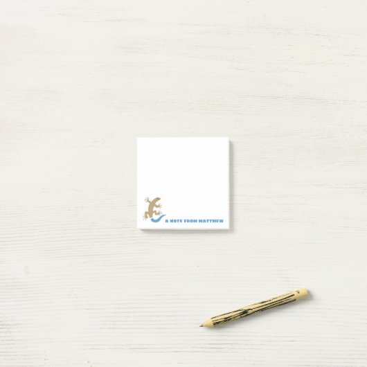Post-it® Bleu Queue Skink personnalisé Post-it Notes Pad (Sur un bureau)
