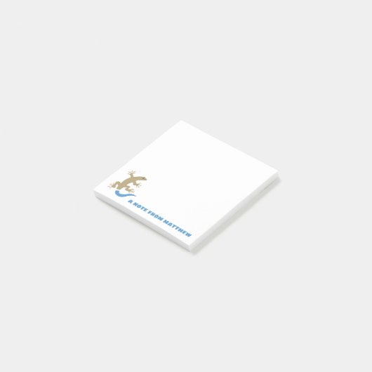 Post-it® Bleu Queue Skink personnalisé Post-it Notes Pad (Incliné)