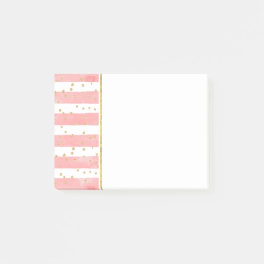 Post-it® Bleu rose | Faux Gold Confetti (Devant)