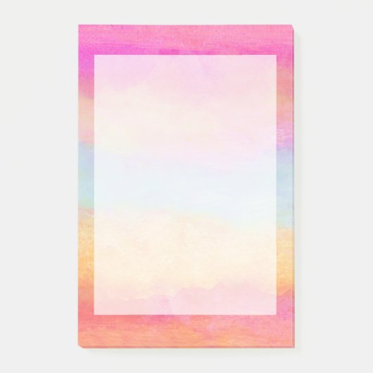 Post-it® Bleu rose Jaune arc-en-ciel Abstraites bandes (Devant)