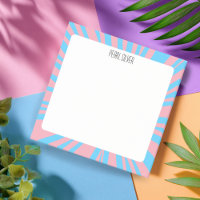 Bleu rose rayures personnalisées Monogramme chic p