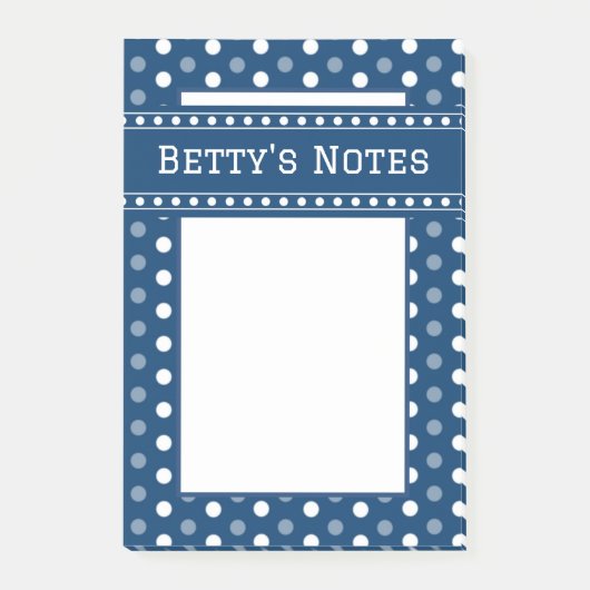 Post-it® Bleu Royal à pois (Devant)