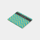 Post-it® Bleu / sarcelle et chevron vert (Incliné)