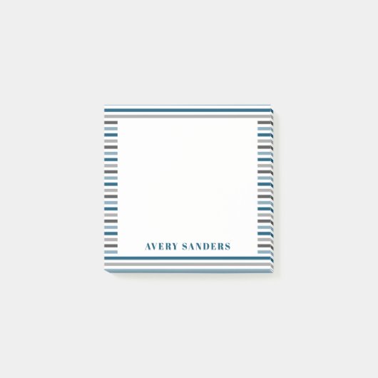 Post-it® Bleu simple et gris (Devant)