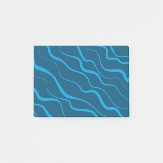 Post-it® Bleu, simple, moderne, cool vague abstraction (Devant)