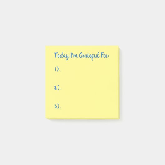 Post-it® Bleu Simple Sur Gratitude Jaune (Devant)