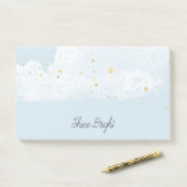 Post-it® Bleu Sky Gold Stars (Sur un bureau)