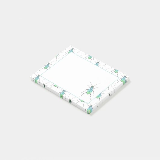 Post-it® Bleu Tigre Beetle Log Bug (Incliné)