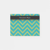 Post-it® Bleu / Turquoise et vert Chevron (Devant)