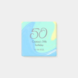 Post-it® bleu vert gris 50e anniversaire ajouter nom date r