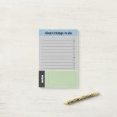 Post-it® Bleu Vert Gris Choses à faire et notes (Sur un bureau)
