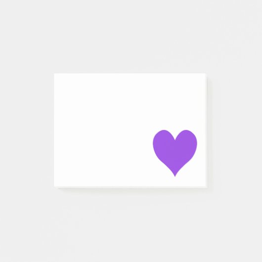 Post-it® Bleu Violet Cute forme coeur (Devant)
