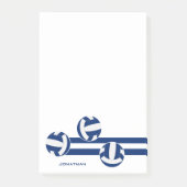 Post-it® bleu volleyballs personnalisé nom de l'athlète ou  (Devant)