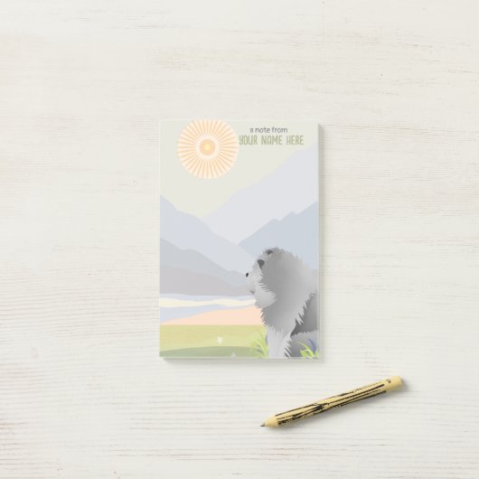 Post-it® BLEUE ROUGH CHOW Notes collantes (Sur un bureau)