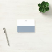 Post-it® Bloc de couleur blanc gris bleu monogramme (Bureau)