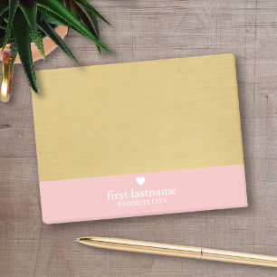 Post-it® Bloc de couleur moderne avec Monogramme de coeur h
