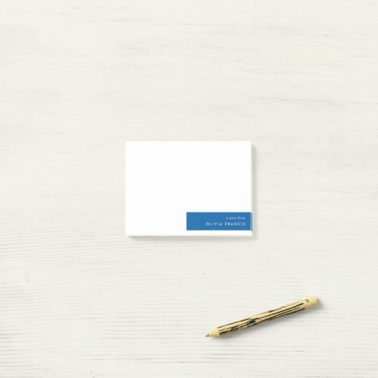 Post-it® Bloc de couleur moderne bleu royal simple (Sur un bureau)