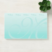 Post-it® Bloc de couleur monogramme Pastel Turquoise (Bureau)