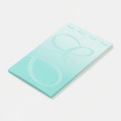 Post-it® Bloc de couleur monogramme Pastel Turquoise (Incliné)
