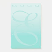 Post-it® Bloc de couleur monogramme Pastel Turquoise (Devant)