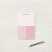 Post-it® Bloc de couleur Monogramme Rose Pâle Pastel (Sur un bureau)