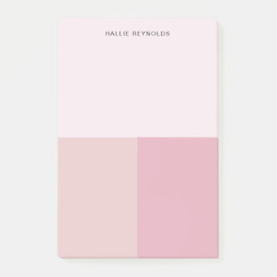 Post-it® Bloc de couleur Monogramme Rose Pâle Pastel