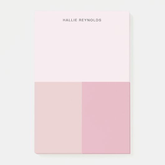 Post-it® Bloc de couleur Monogramme Rose Pâle Pastel (Devant)