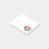 Post-it® Bloc de jeu de style rétro coeur (Incliné)