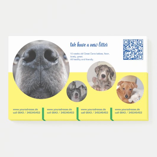 Post-it® Bloc de notes de promotion des chiots (Devant)