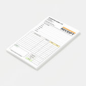 Post-it® Bloc de reçus de facture de vente | Formulaire de  (Incliné)
