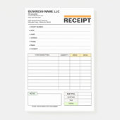 Post-it® Bloc de reçus de facture de vente | Formulaire de  (Devant)