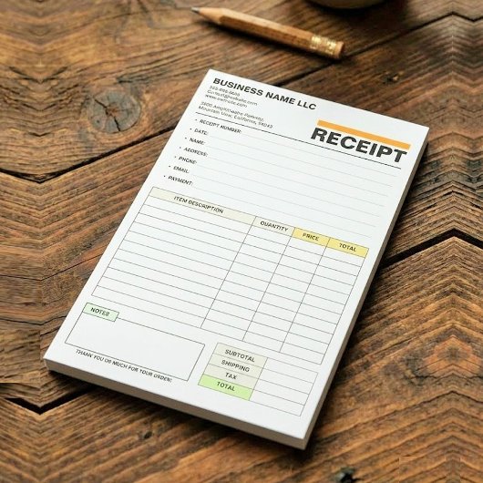 Post-it® Bloc de reçus de facture de vente | Formulaire de 