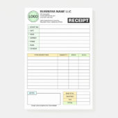 Post-it® (Bloc de reçus de vente avec logo d'entreprise) Re (Devant)