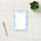 Post-it® Bloc Ikat bleu et blanc Imprimer Personnalisé (Bureau)