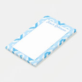Post-it® Bloc Ikat bleu et blanc Imprimer Personnalisé (Incliné)