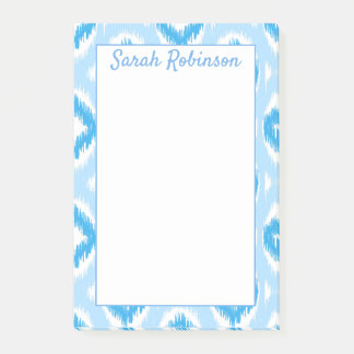 Post-it® Bloc Ikat bleu et blanc Imprimer Personnalisé